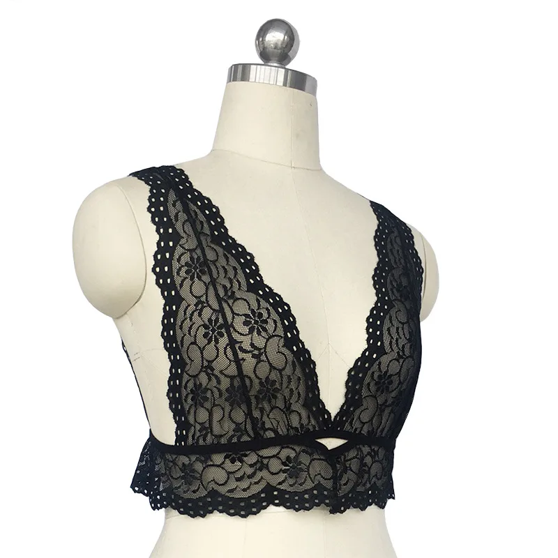 Цветочный кружевной женский цветочный бюстгальтер сексуальный без косточек