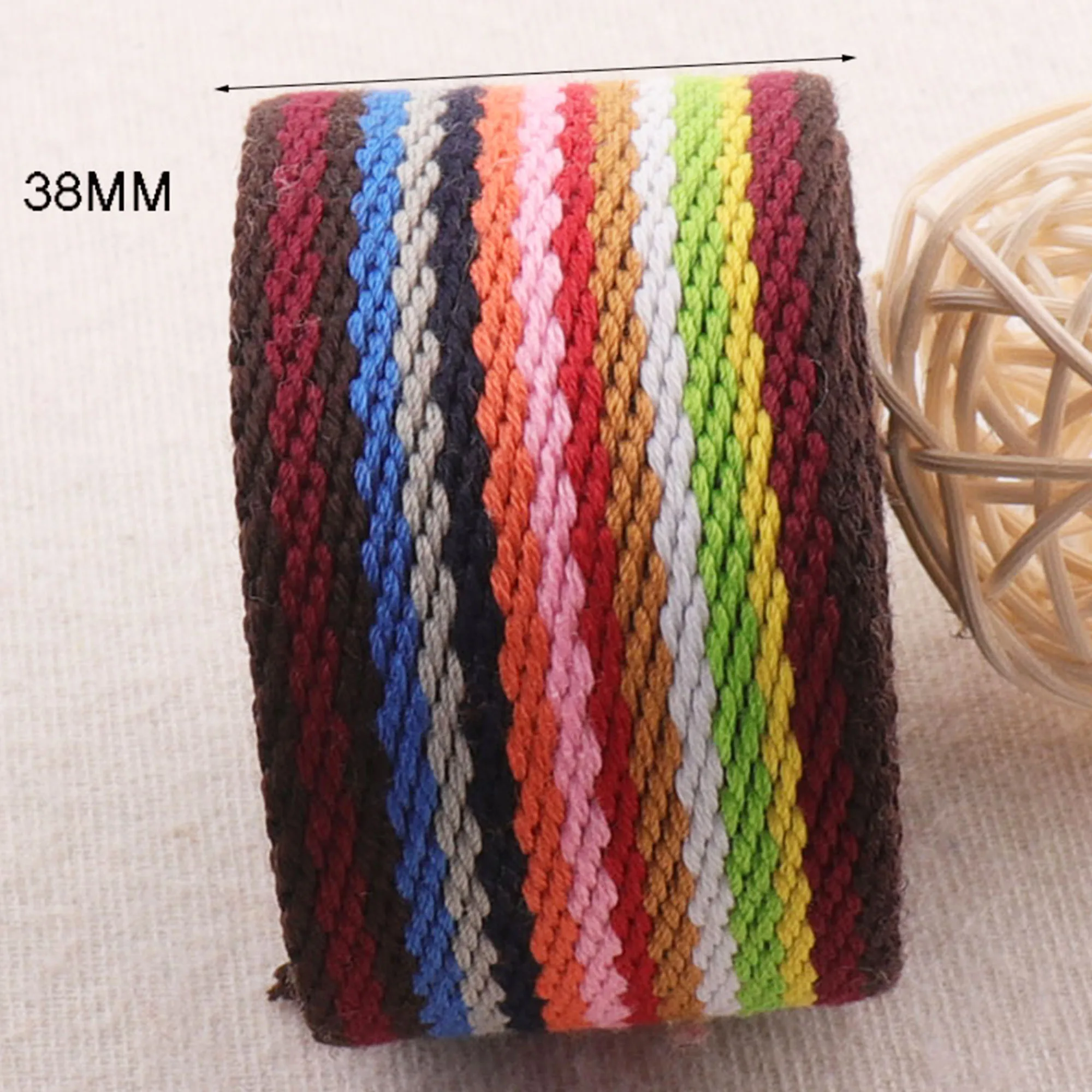 1 1/2 дюйма (38 мм) разноцветная полосатая тесьма лента саржевая белая сумка с краями