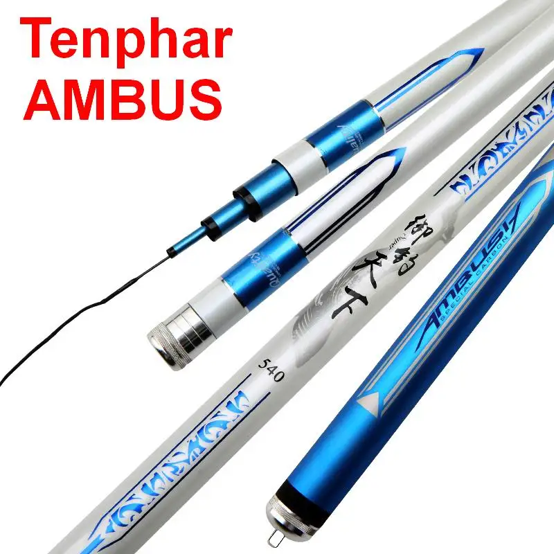 Телескопическая рыболовная удочка Tenphar AMBUS Sky Blue сверхпрочная из