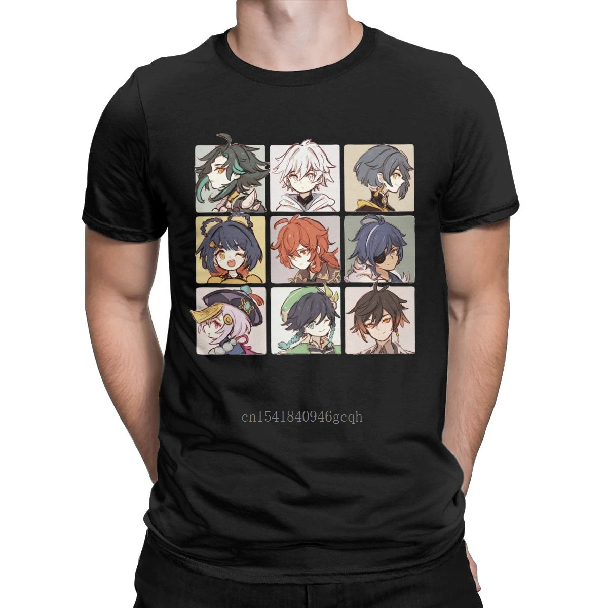 

Men Genshin Impact Characters Chibi Assemble T Shirts Anime Game 100% Cotton Tops Novelty Short Sleeve Tees Gift Idea T-Shirts