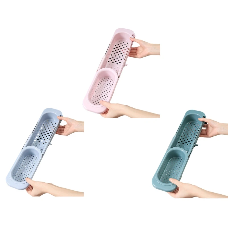 

Telescopic Sink Holder Adjustable Drainer Sink Tray Sponge Soap Rack Shelf Sink Organizer Dish Cloth Hanger for Kitchen