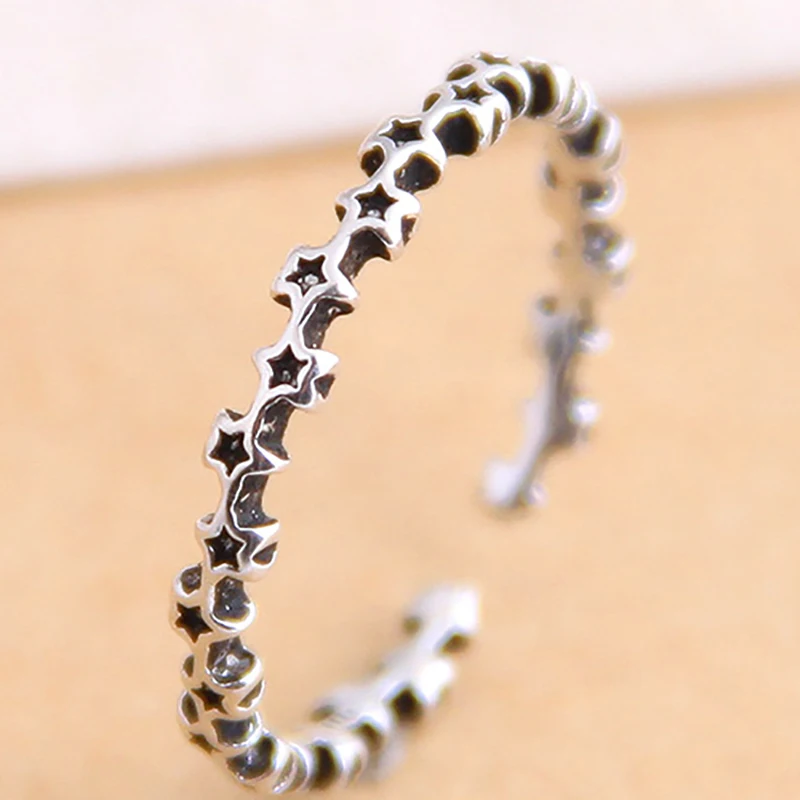 ZHINI Punk Fashion Style Antique Retro Male Jewelry Boho Gothic Black Star Ring Female Statement Wholesale anillos 2020 | Украшения и