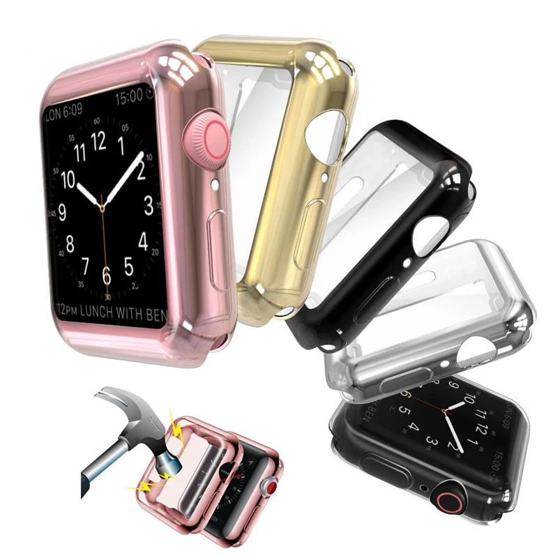 Прозрачный тонкий чехол для часов Apple Watch корпус версия 1 2 3 ремешок 42 мм 38 мягкий