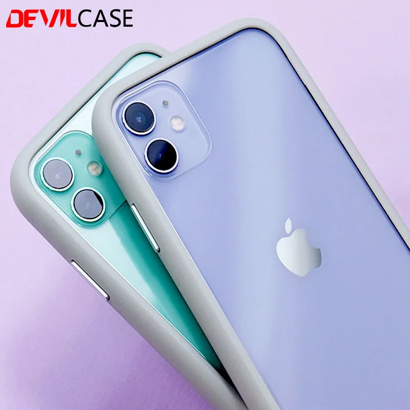 DEVILCASE Devilshield для iPhone 11, iPhone 11 Pro, iPhone 11 Pro Max ТПУ бампер+ задняя прозрачная стеклянная панель