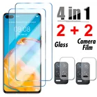 Защитное стекло 4 в 1 для Huawei P40, P30, P20 Lite, Pro, E, P Smart 2019, Z, S 2021