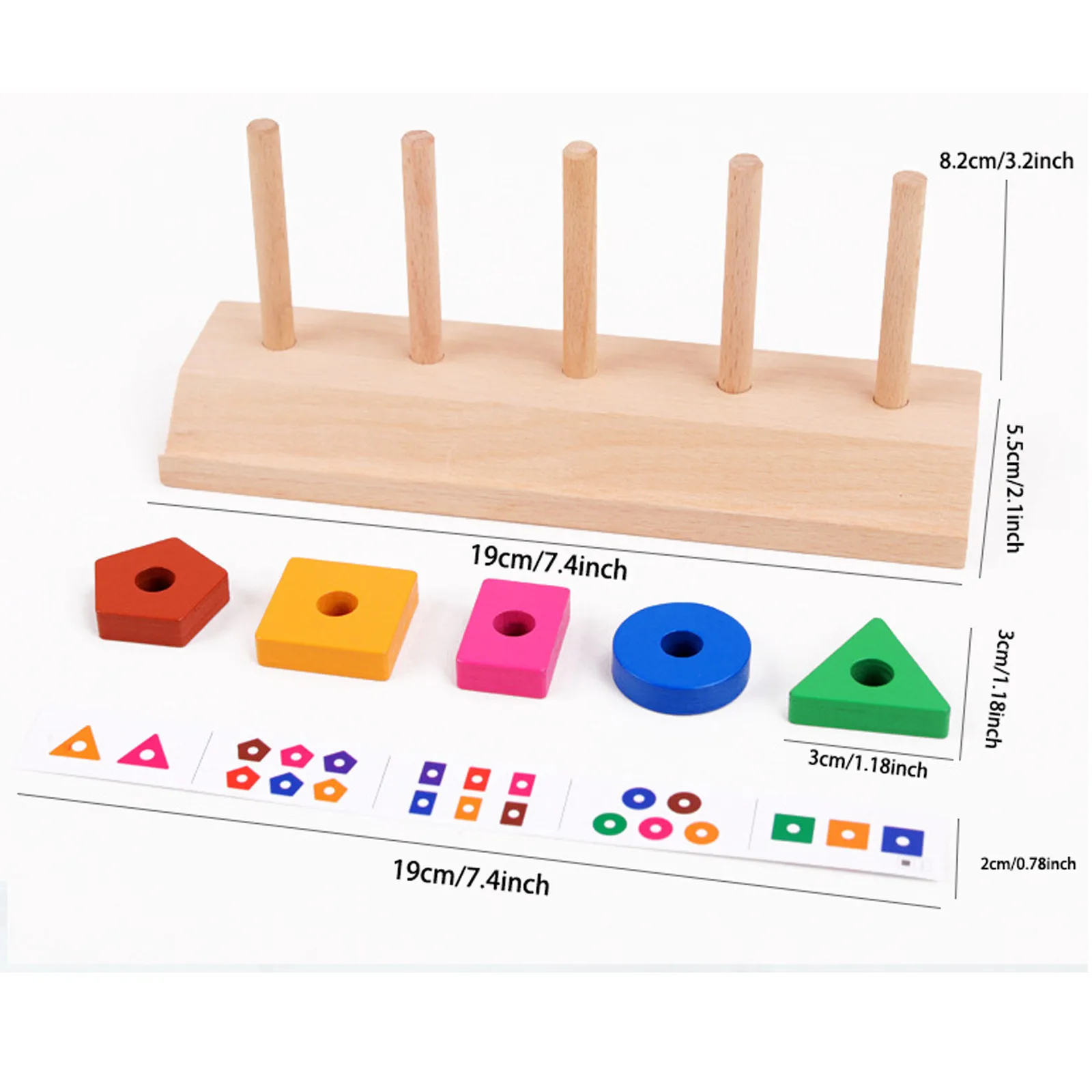 

Early education learning digital building blocks logarithmic board spindle wooden Montessori math materials counting toys T10