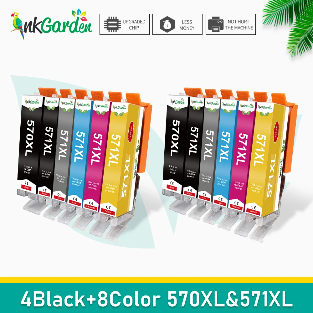 

570 571 Ink Cartridge For Canon PGI-570XL CLI-571XL with Chip High Yield Pixma MG6852 MG6853 MG7750 MG7751 MG7752 MG7753 Printer