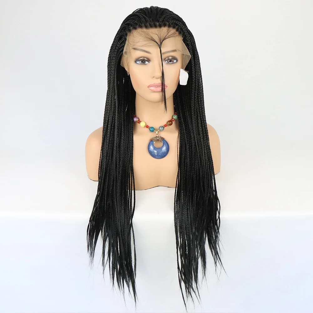 

Braided Wigs Synthetic Lace Front Wigs Long Straight Box Braids Cosplay Twist Braiding Hair Wigs For Afro Black Women Daily Wear