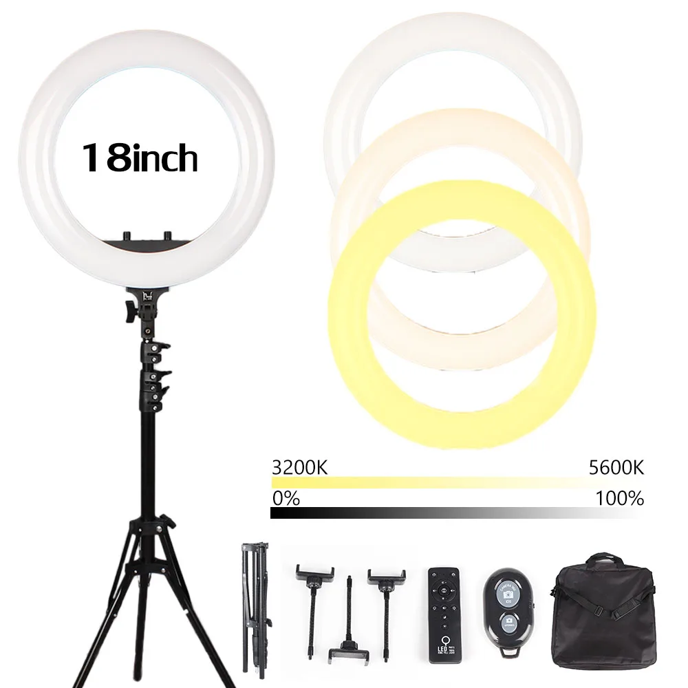 RL 485 18 дюймов светодиодный кольцевой светильник с треножной стойке (регулируемый