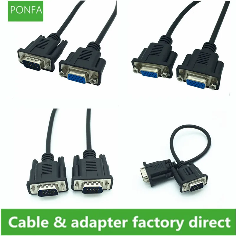 Кабель VGA HDTV HD 15 контактный штекер гнездо высококачественный ядерный кабель