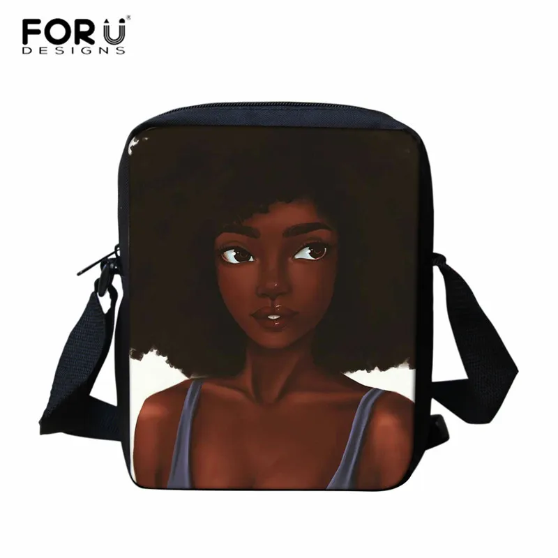 Z5148E FORUDESIGNS Cross сумка для девочек африканская темнокожая девушка печать детская сумка-почтальон мини афро леди женская маленькая через плечо сумки Bolso - Цвет: Z5148E