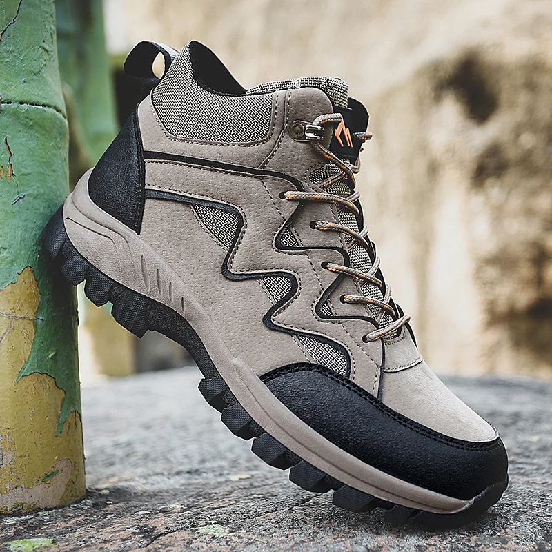 

Мужские походные ботинки, нескользящая спортивная обувь для активного отдыха и походов, Повседневная модная обувь с высоким берцем, безопа...