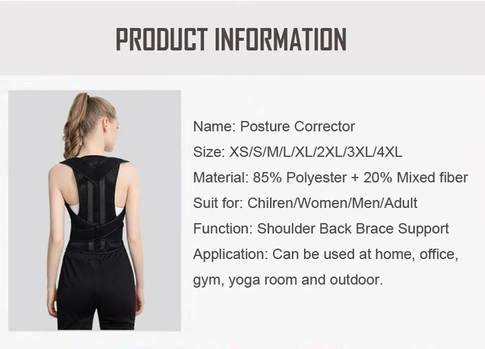 Posture Corrector Back Posture Brace Clavicle Support Stop Slouching and Hunching Adjustable Back Trainer Unisex