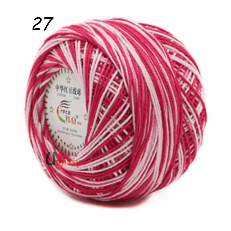 27 10pcs 10 шт. ПРЯЖА ДЛЯ РУЧНОГО ВЯЗАНИЯ Хлопчатобумажной Пряжи 3# Кружева Пряжи для Вязания Детские Иглы Работы С Использованием 2.5 мм Крючком 500 г/лот - Цвет: 27 10pcs