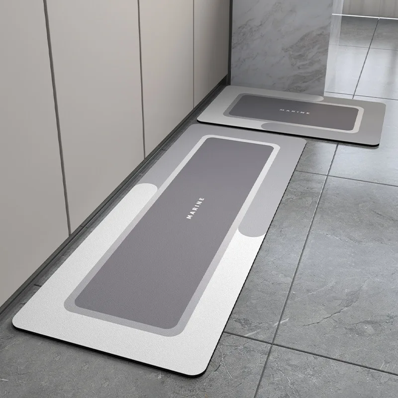 simple contrast color long floor carpet water absorbent anti skid kitchen diatom mud rug slow rebound foot mat oval rectangle free global shipping