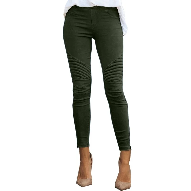 

Women Slim Solid Running Fitness Pants 2021 Elastic Waist Casual Jogging Trousers Sweatpants Female Spring Fall Folds Pant Pop
