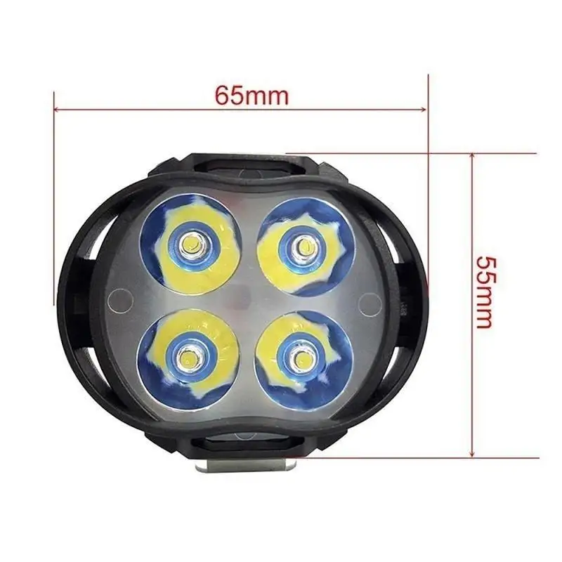 

2020 NEW Universal Motorcycle Motorbike E-bike Black Headlight Spot Lights Head Lamp LED Front DC12V 12 W Driving