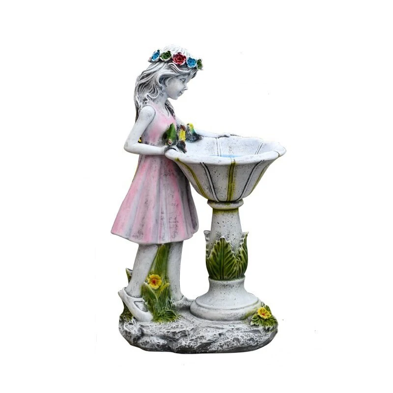 

Flower Fairy Solar Decoration Resin Garden Statue Solar Power Glow in the Dark Yard Outdoor Sculpture I88