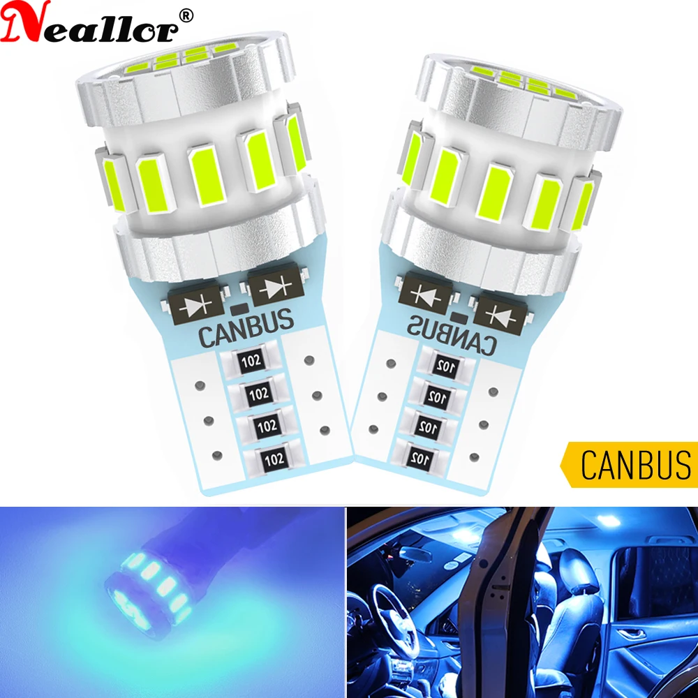 2x T10 светодиодный 168 2825 Canbus LED лампа для Toyota C HR Corolla Rav4 Yaris Avensis Camry CHR интерьер