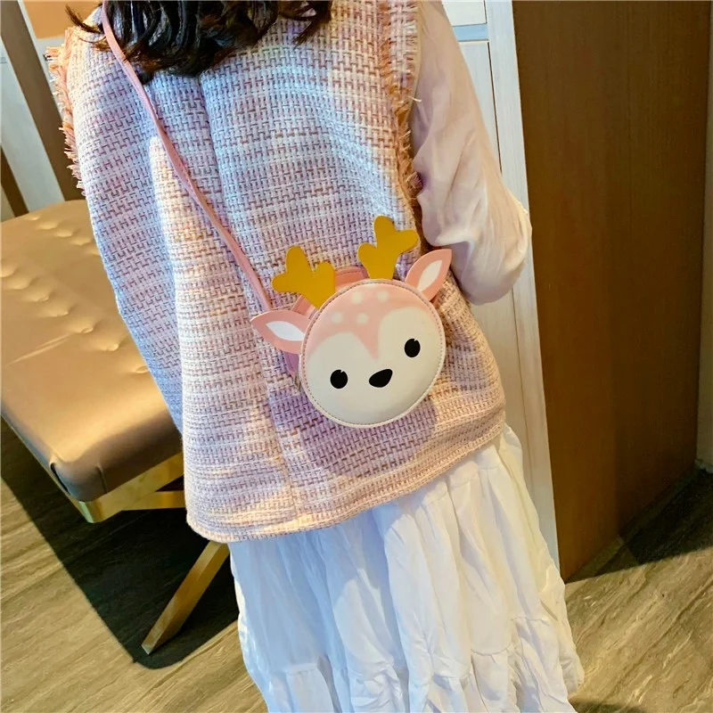 Cute Children's Mini Shoulder Messenger Bag PU Leather Baby Kids Pouch Coin Handbags Girls Boys Cartoon Small Crossbody Bags
