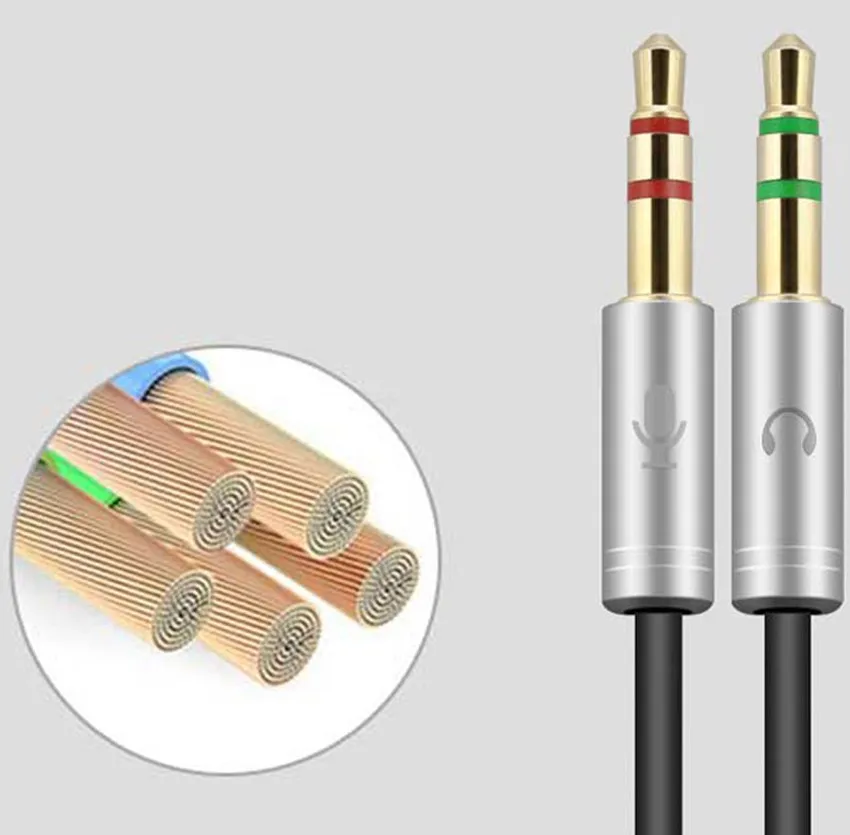 Разветвитель Y образного кабеля аудиомикрофона 3 5 мм стереоадаптер для наушников