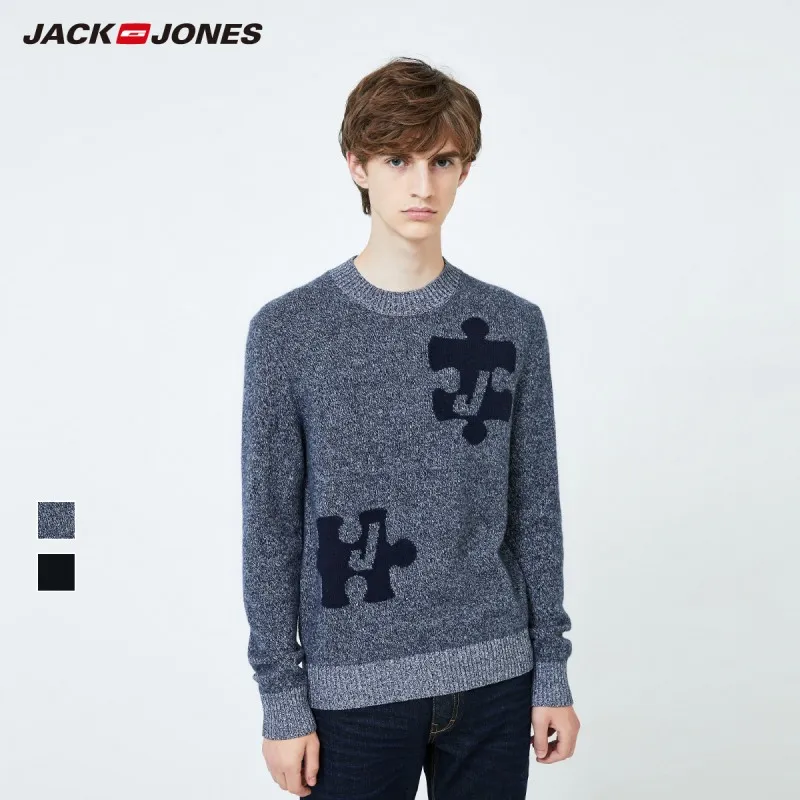 

JackJones Новое поступление Для мужчин, вязаный свитер шерстяной резинкой круглый вырез мужской вязаный свитер | 219324538