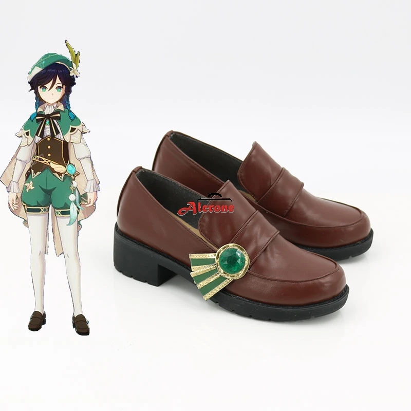 Обувь для косплея Genshin Impact Венди Женская коричневая обувь Хэллоуин |