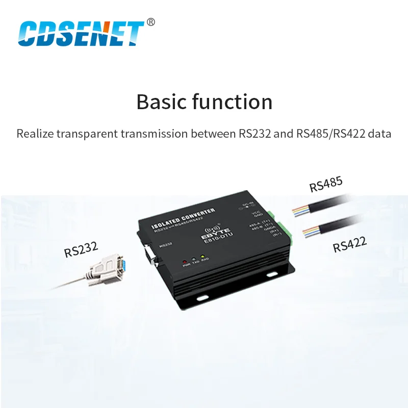 RS232 RS485 RS422 Isolated Bidirectional Converter CDSENET E810-DTU(RS)  Wireless Transparent Transmission Modem