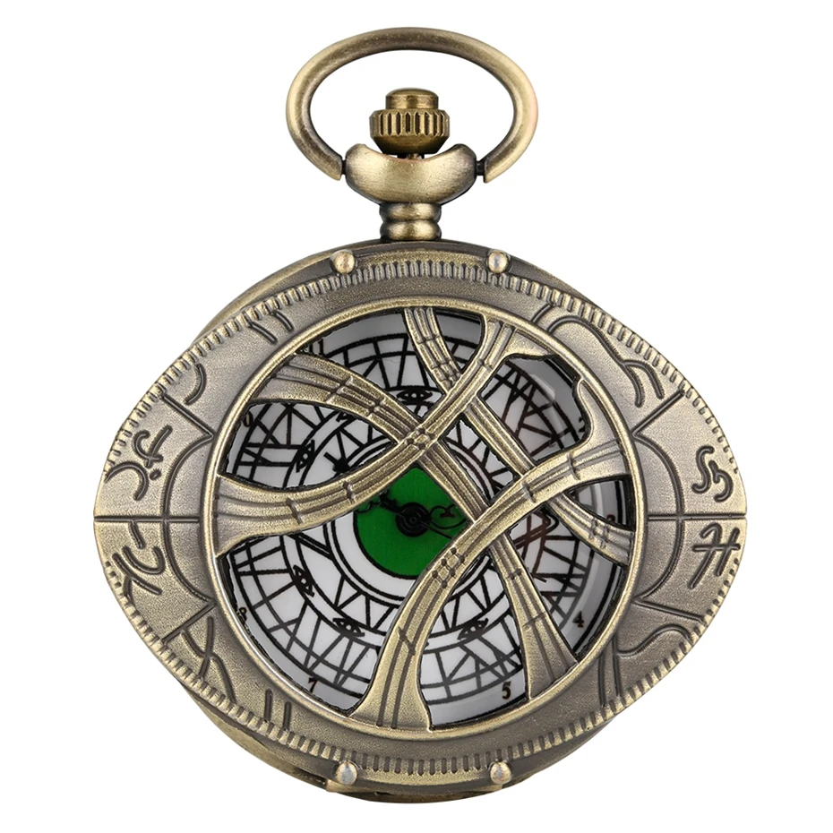 Уникальный супер герой Доктор Стрэндж металлический глаз Agamotto кварцевые карманные часы Бронзовый Доктор Кто ожерелье свитер цепь антикварные часы подарок