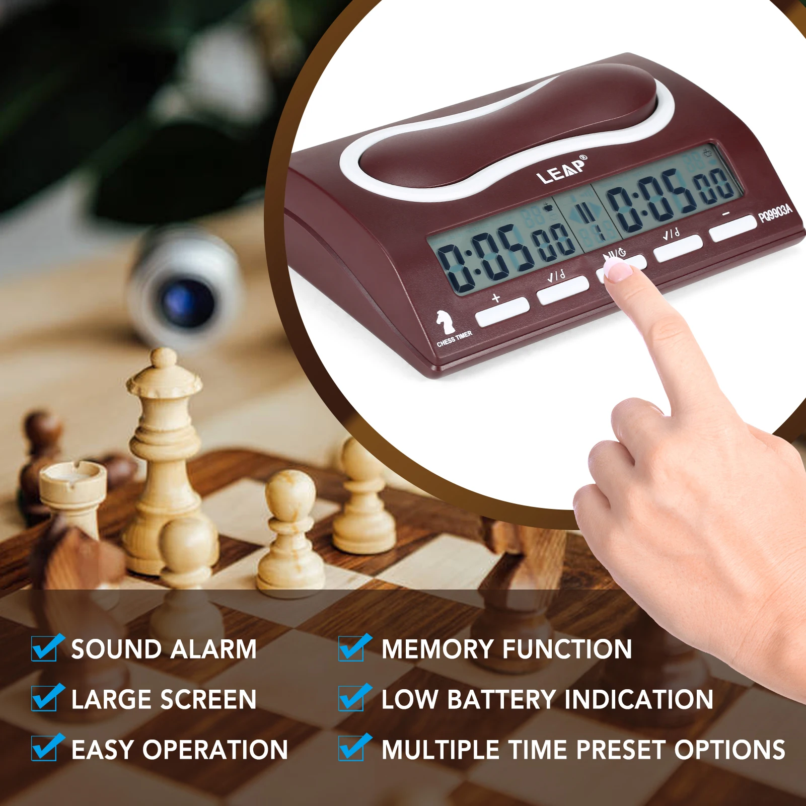 

Digital Chess Timer International Chess Clock Two-player Chess Board Game Timer Calculagraph Timepiece 2021 LEAP