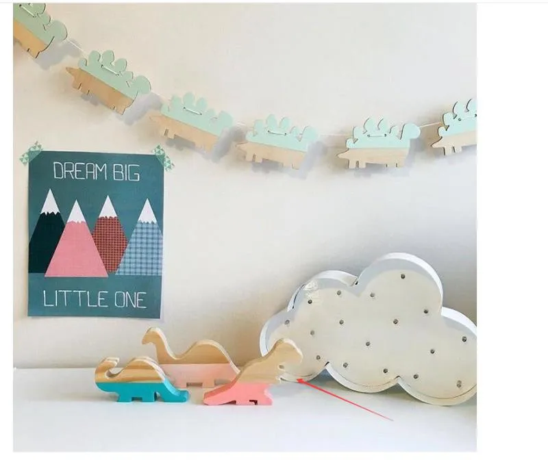 Симпатичные деревянные украшения в виде динозавров для детской комнаты игрушки