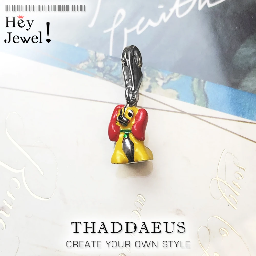 Подвеска в виде желтого пуделя для женщин и мужчин из серебра 925 пробы|Ювелирные