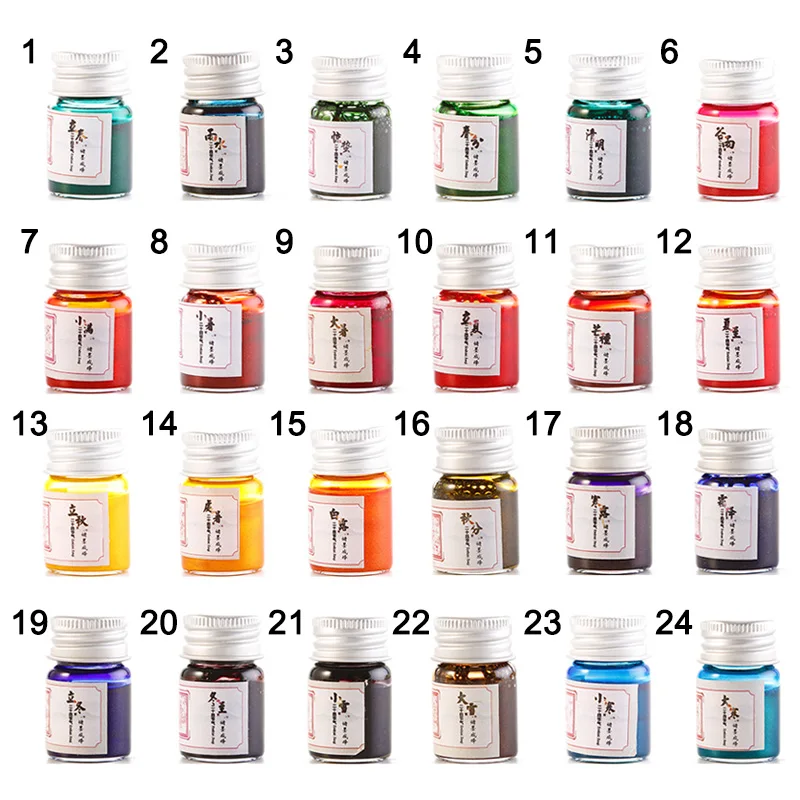 

24 Solar Terms Color Ink For Fountain Dip Pen Calligraphy Writing Painting Graffiti Sightly NK-Shopping