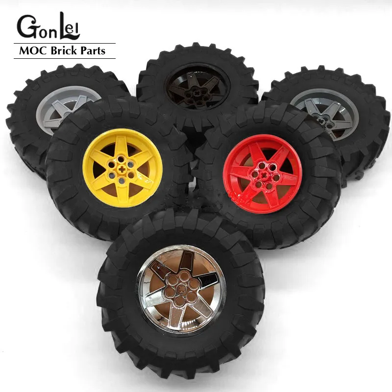 

Technical Wheel 56mm D. x 34mm Racing Medium 6 Pin Holes with Tire 107x44R Tractor Straight Tread 15038 23798 Building Block Toy