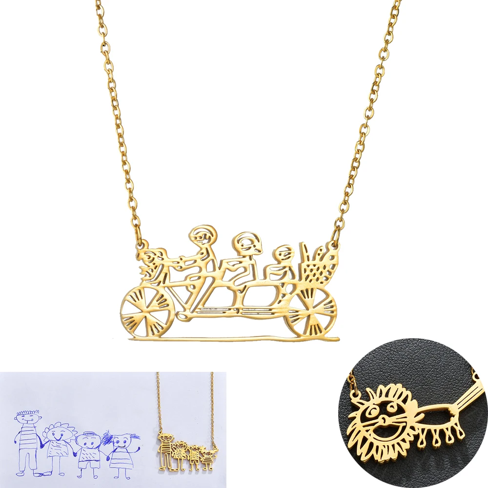 Индивидуальное ожерелье с изображением детей детское искусство