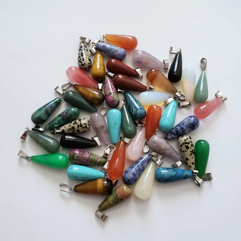 Оптовая продажа 50 шт. хит продаж модные смешанные Подвески из натурального камня