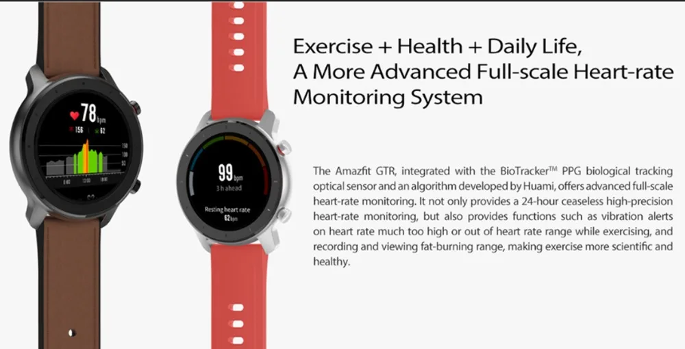 Huami Смарт-часы Amazfit GTR 42 мм amoled Huami Gtr 5ATM водонепроницаемые Смарт-часы 24 дня батарея AMOLED экран 12 спортивных режимов