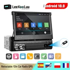Автомагнитола LeeKooLuu, Android 10,1, 1 Din, 7 дюймов, сенсорный экран, автомобильный мультимедийный плеер, GPS-навигация, Wi-Fi, MP5, Bluetooth, USB