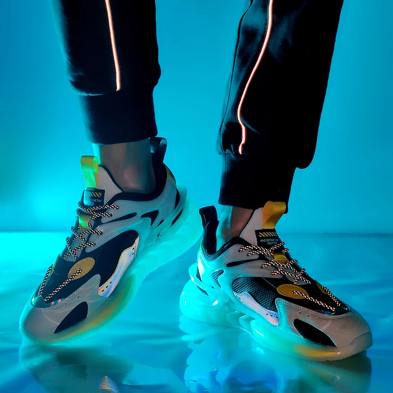 

Men Casual Shoes 2021 Summer New Mesh Breathable Shoes Wear-resistant Non-slip Shoes Fashion Outdoor Shoes Blade Shock-absorbing