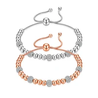 fashion beads zirconia bracelet for women stainless steel charm bracelet gift jewelry