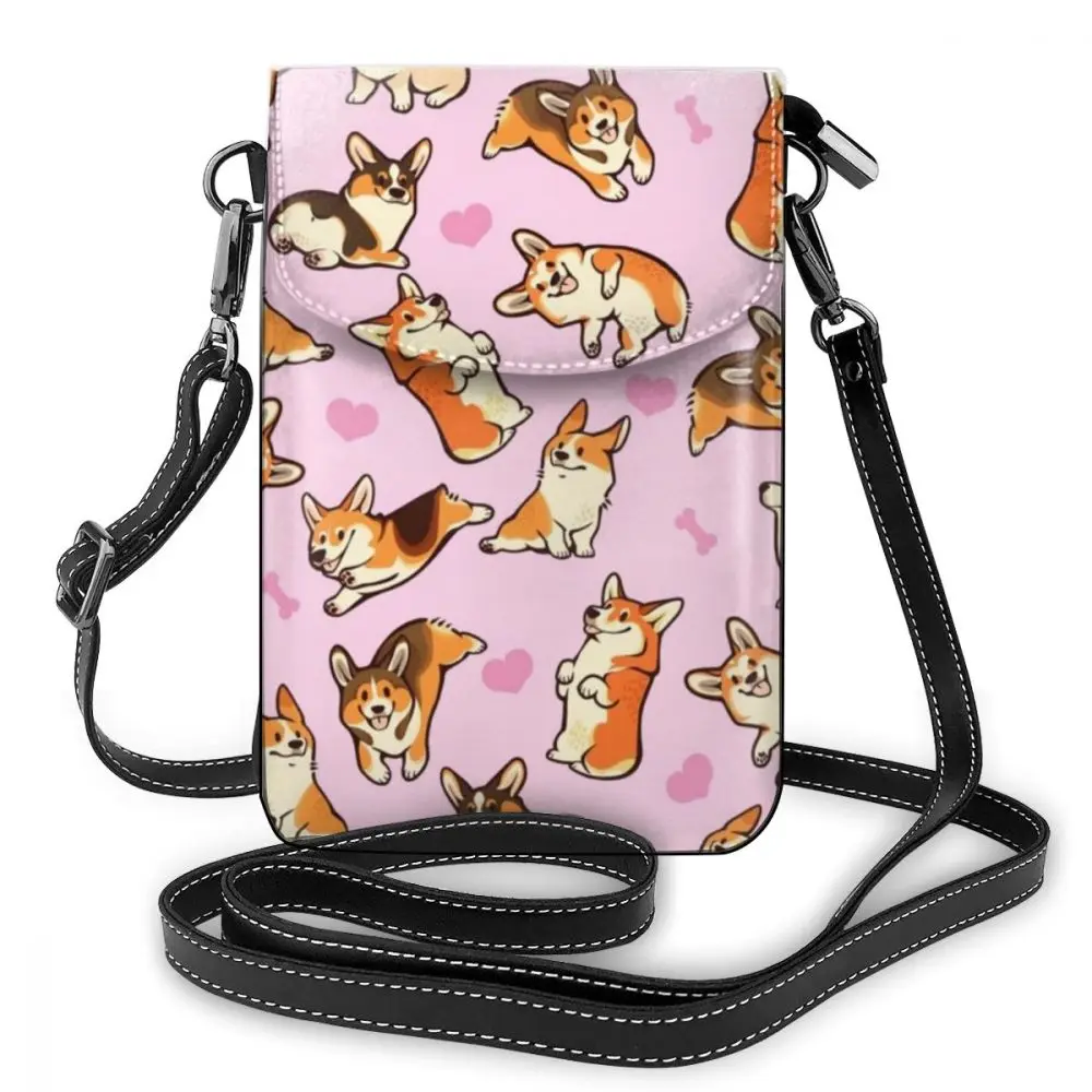 Welsh Corgi Pembroke сумка на плечо Вельш Corgi Pembroke кожаная сумка для путешествий высокое качество женские сумки кошелек - Цвет: Lovey Corgis In
