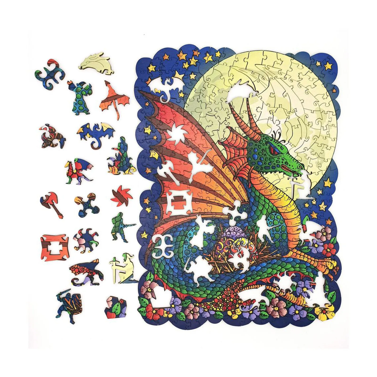 

Mythical dragon DIY Magic Game Toys Wooden Jigsaw Puzzle 2021 Best New Year Gift for Adult Children Kid Educational Puzzle Game