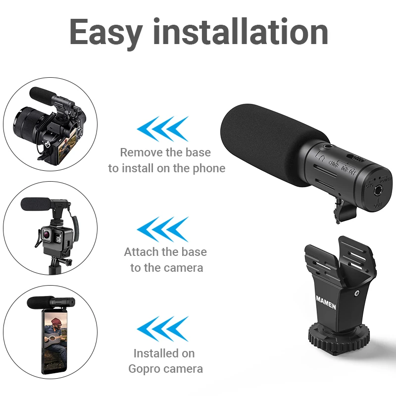 Профессиональный конденсаторный микрофон Встроенный аккумулятор 100 мАч для