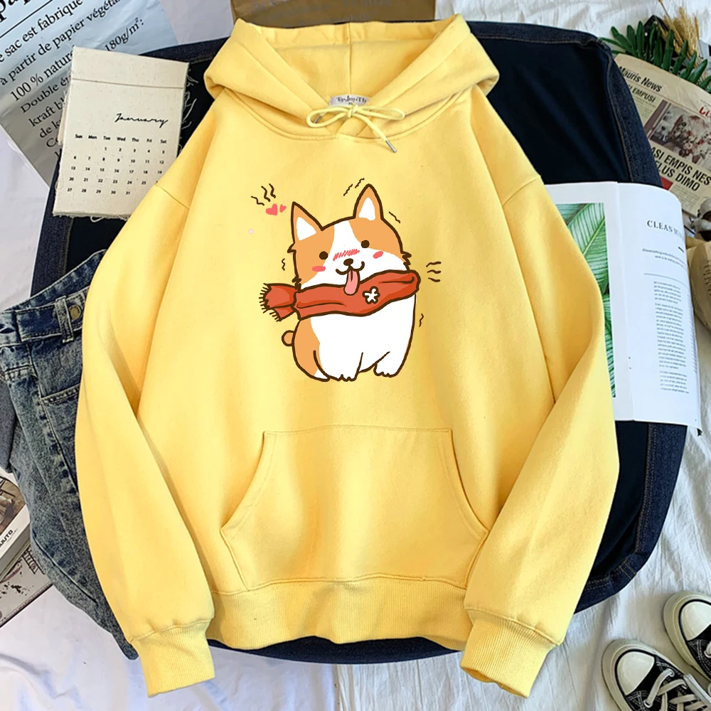 

Худи kawaii Dog Caetoon с принтом, теплая Женская толстовка в стиле Харадзюку, женские флисовые толстовки, милые Модные свитшоты для женщин