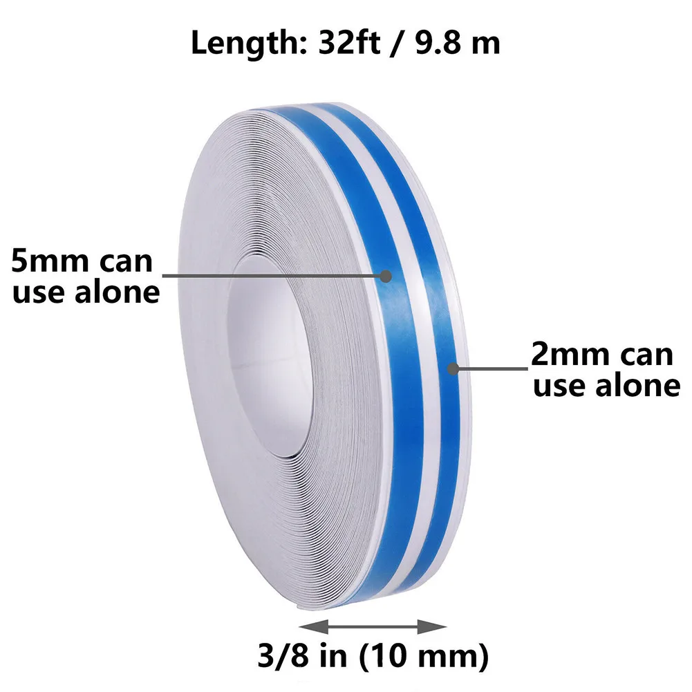 

Replaces Stripe Stickers Scratch-Proof Universal Vinyl 2pcs Accessory Blue