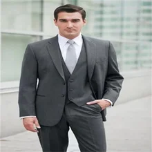 2021 novo de alta qualidade personalizado notch lapela moda dois botão cinza terno masculino formatura 3 peça conjunto (casaco + calças + colete + gravata borboleta) (3)