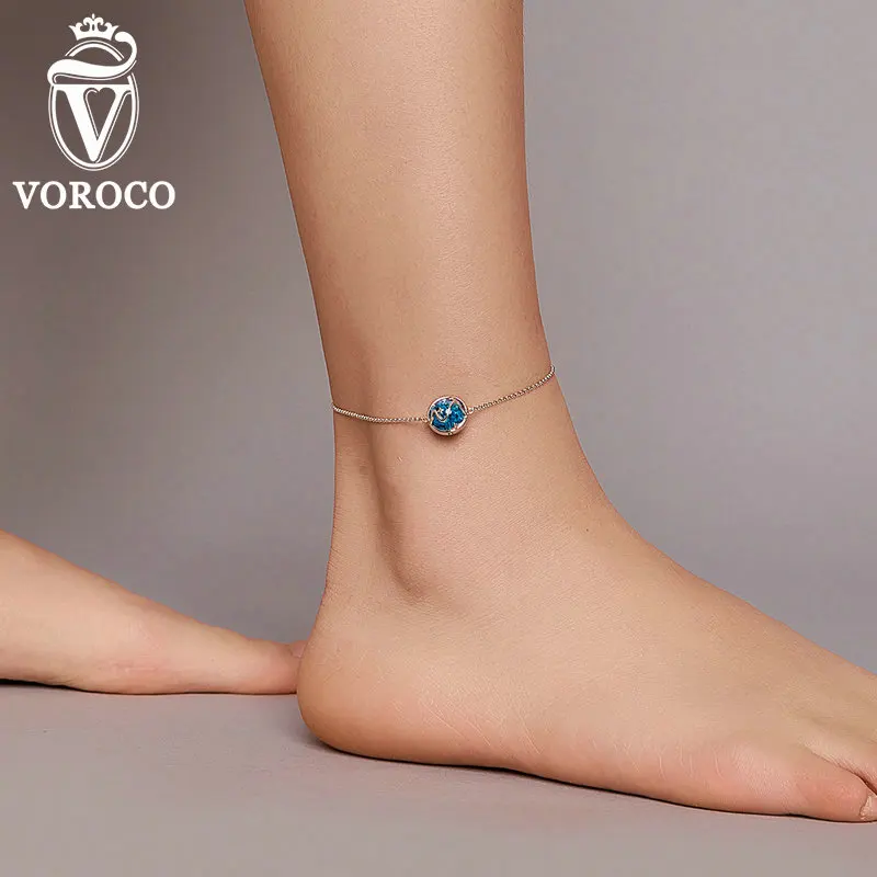 Пикантный многослойный браслет на ногу VOROCO из серебра 925 пробы | Украшения и