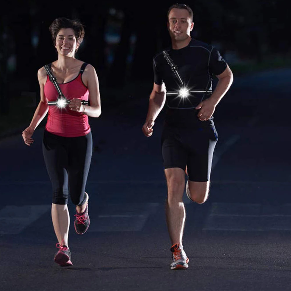 

Outdoor Sport LED Night Running Light USB Rechargeable Chest Lamp Jogging Warning Light Cycling Torch Night Running Flashight
