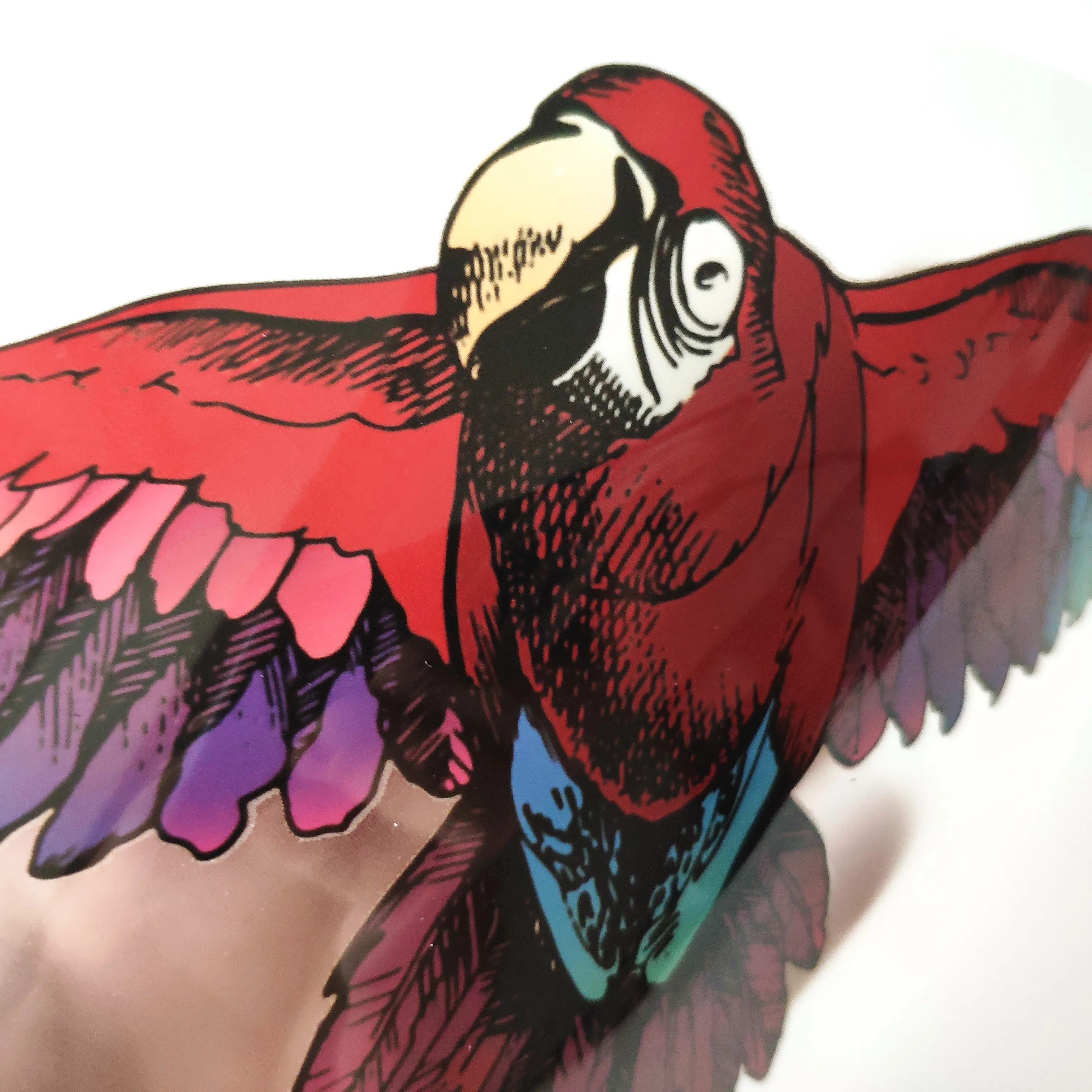 225 мм наклейки с большим попугаем для одежды модные объемные нашивки упаковка