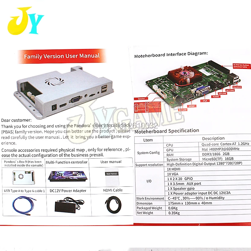 Pandora 9 1660 в 1 аркадная игровая консоль USB PC джойстик кнопки контроллер Ретро аркадная палка консоль игровая доска